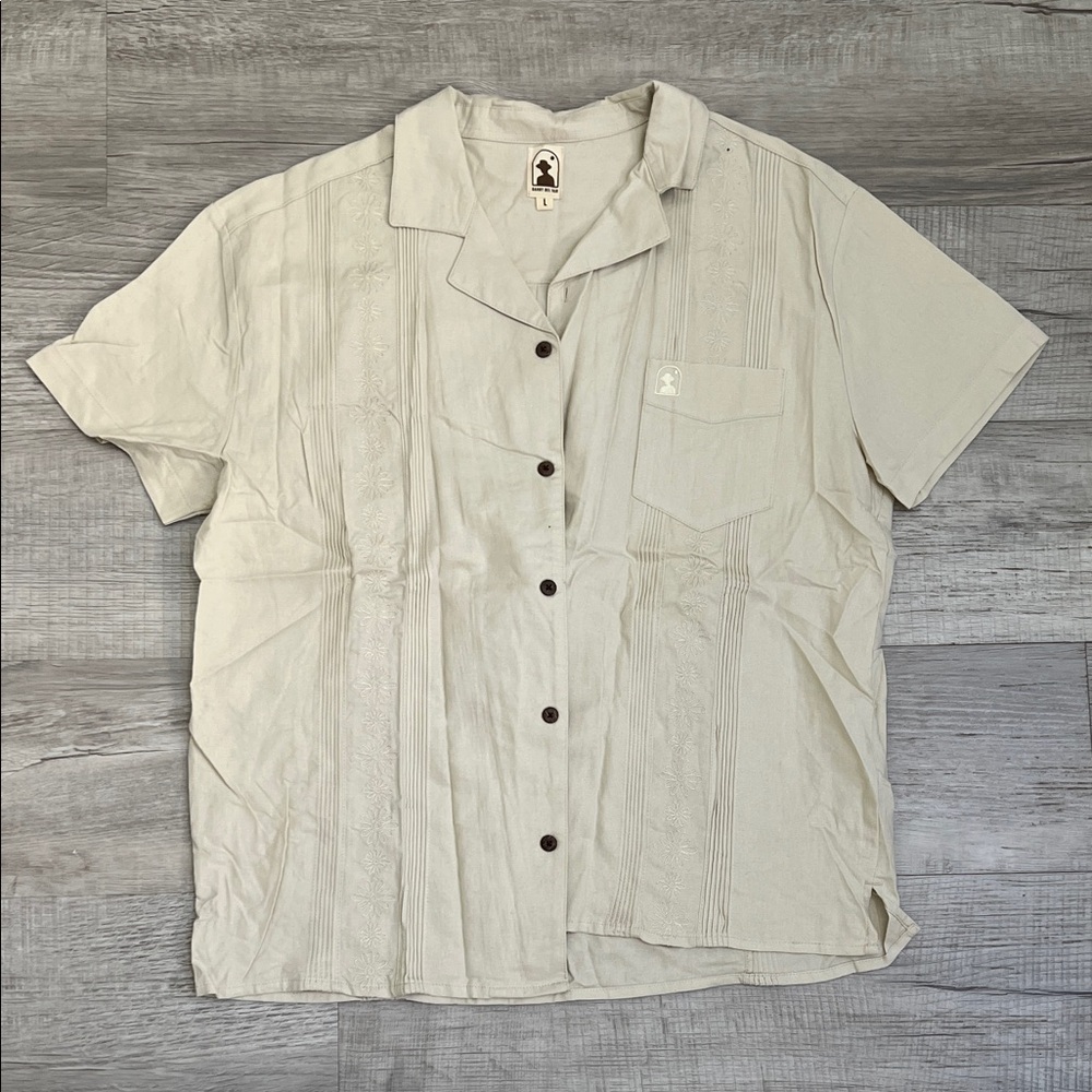 Dandy Del Mar the brisa embroidered cabana shirt Large